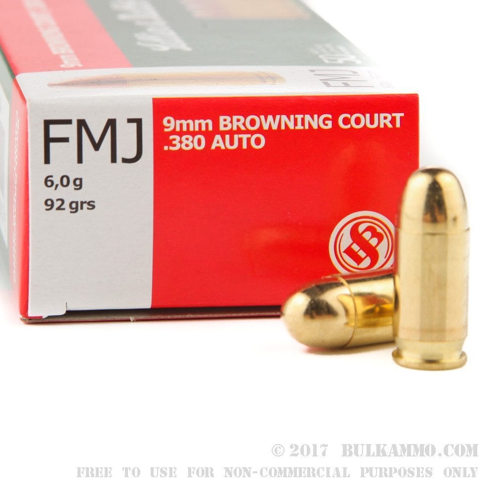S & B 380AUTO 92gr FMJ (50 ROUNDS)