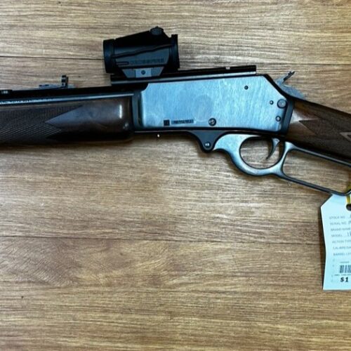 USED CONSIGNMENT MARLIN 1895G 18.5 INCH – 45-70 GOVT 4 SHOT – VORTEX CROSSFIRE RED DOT – WALNUT STOCK – SLIP ON RECOIL PAD