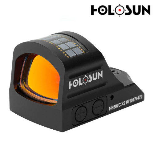 Holosun HS507C X2 – Miniature Reflex Sight 2 MOA Dot / 32 MOA RED Circle Dot – Solar/Battery