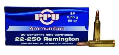PPU 22-250 55gr Soft Point (20 rounds)