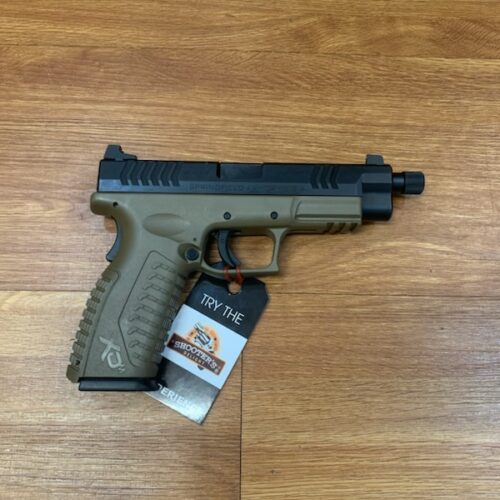 USED SPRINGFIELD XDM 9MM SEMI AUTO BLACK SLIDE WITH FDE FRAME, 1x EXTRA MAGAZINE, ORIGINAL HARD CASE